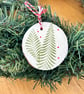 Set of 5 Christmas tree decorations, festive wooden ornaments, baubles or tags - Image 2