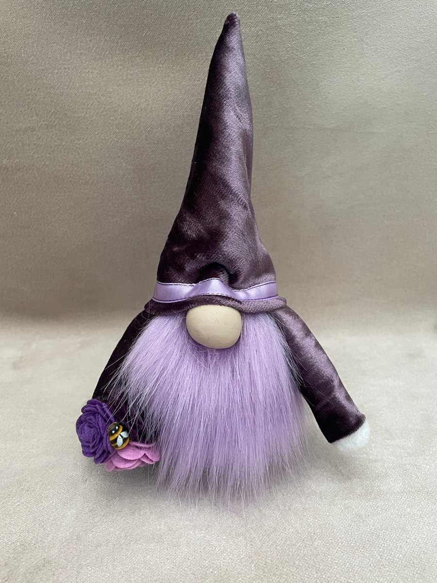 Purple Gonk Gnome with Flowers, Mothers Day