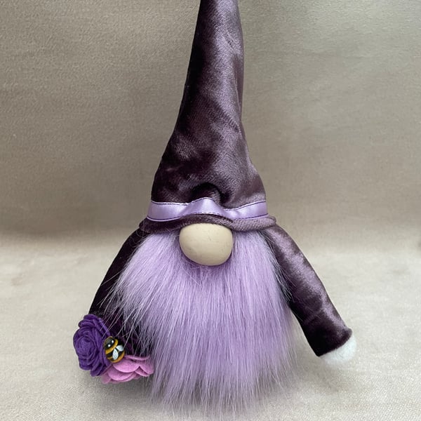 Purple Gonk Gnome with Flowers, Mothers Day