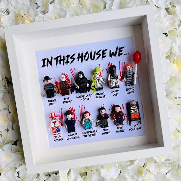 Horror Halloween "In This House We" 12 Minifigure Frame