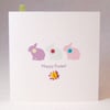 Easter Greeting Cards,'Easter Bunnies'3pk,Handmade Easter Cards