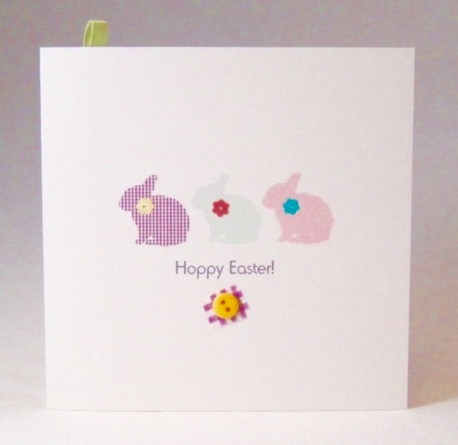 Easter Greeting Cards,'Easter Bunnies'3pk,Handmade Easter Cards