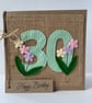 30th Handmade Birthday Card from felt. Keepsake Card. Textile card. - Image 4