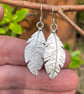 Oxidised Sterling silver feather earrings - Image 9
