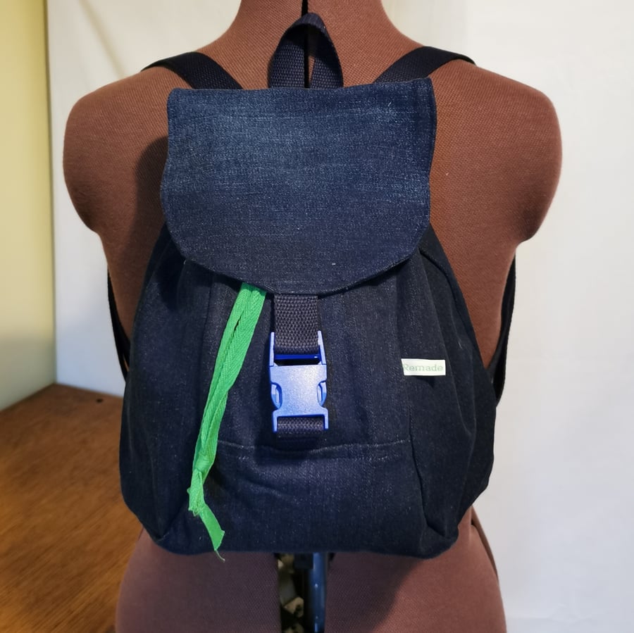 Small denim backpack