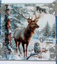 Hand Crafted Decoupage Chistmas Card - Happy Christmas (3211) Stag Reindeer