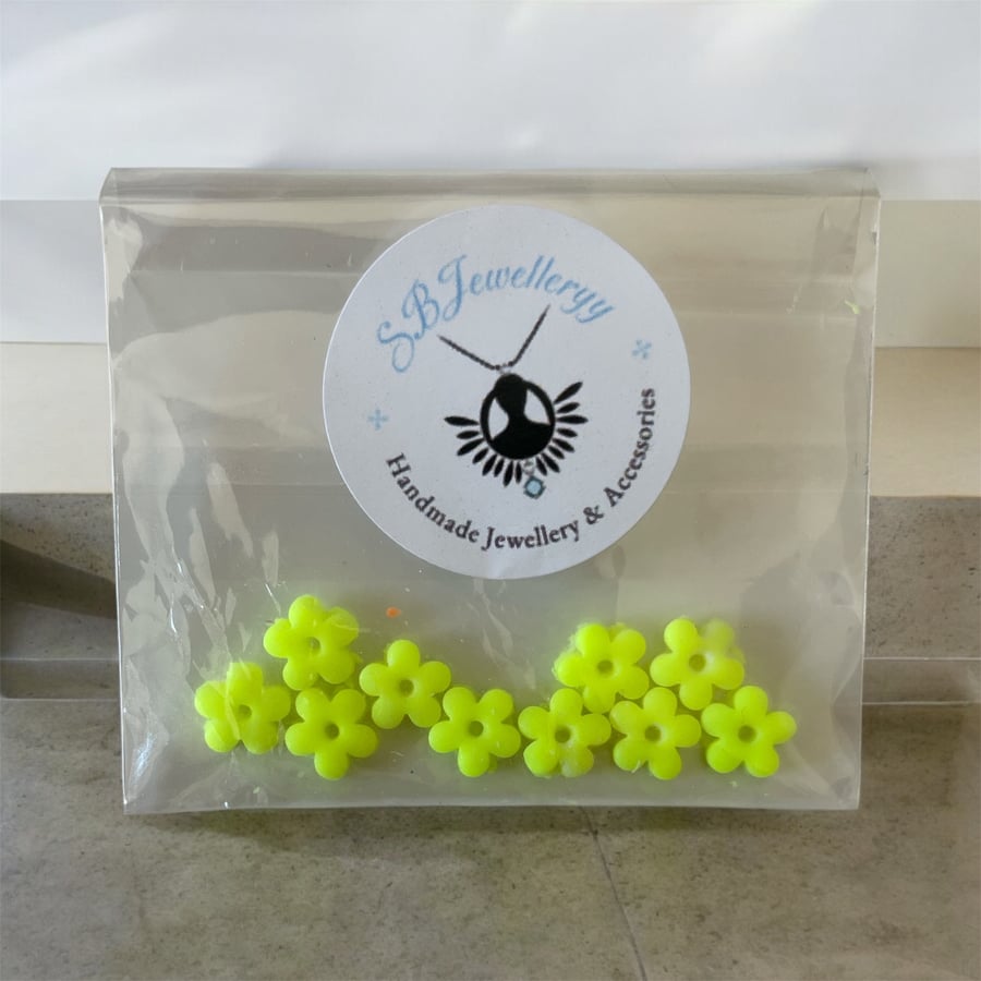 (Make Your Own) Handmade Polymer Clay Micro Stud Pack (Neon Yellow Flower)