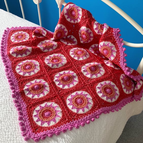 Pink Sky at Night Crocheted Baby Blanket