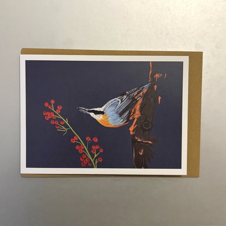 Nuthatch A5 Greeting Card 