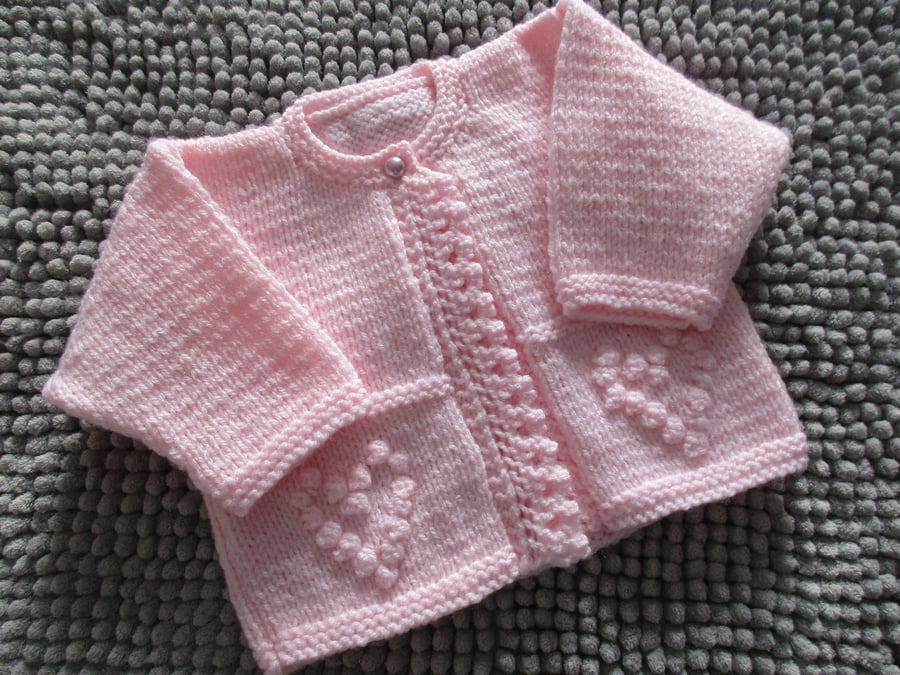 16" Hearts One Button Cardigan