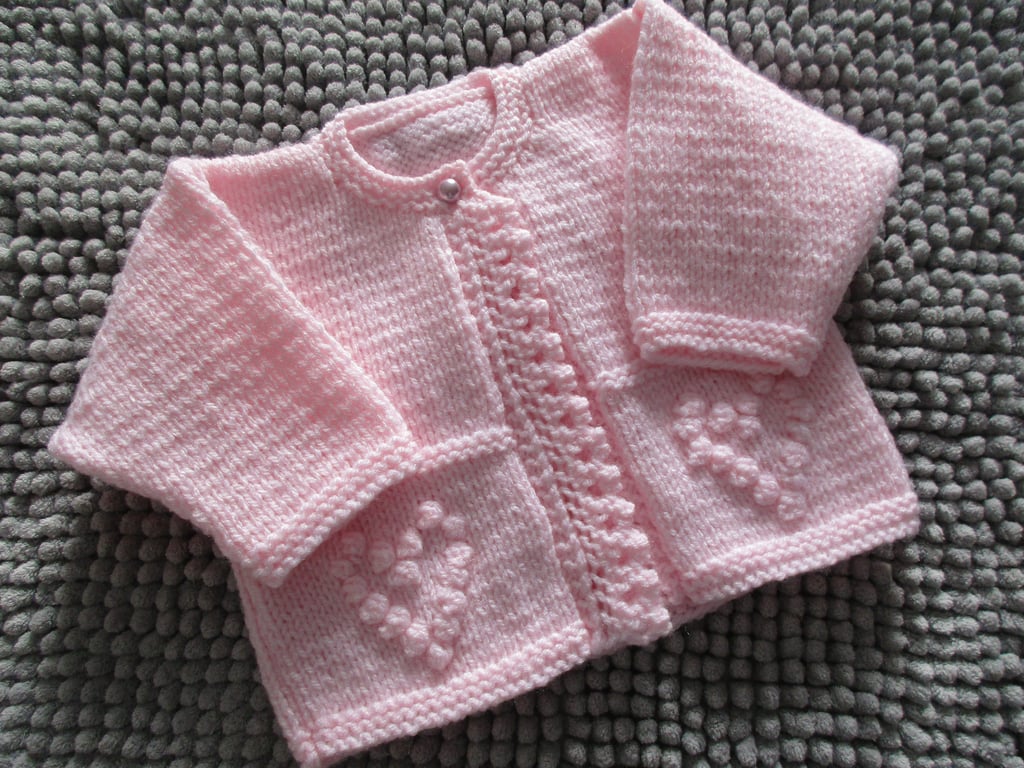 16" Hearts One Button Cardigan