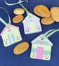 Coastal Drift, Sea Campion - hand painted hanging decorations (set of 3)