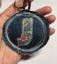 Upcycled denim key ring. Boho J - Image 2