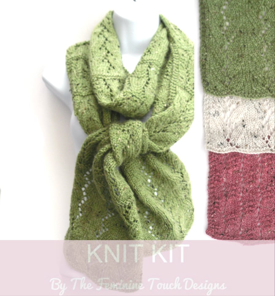 Vine Lace Scarf Knitting Kit