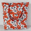 Tote bag, shopping bag. Lilies
