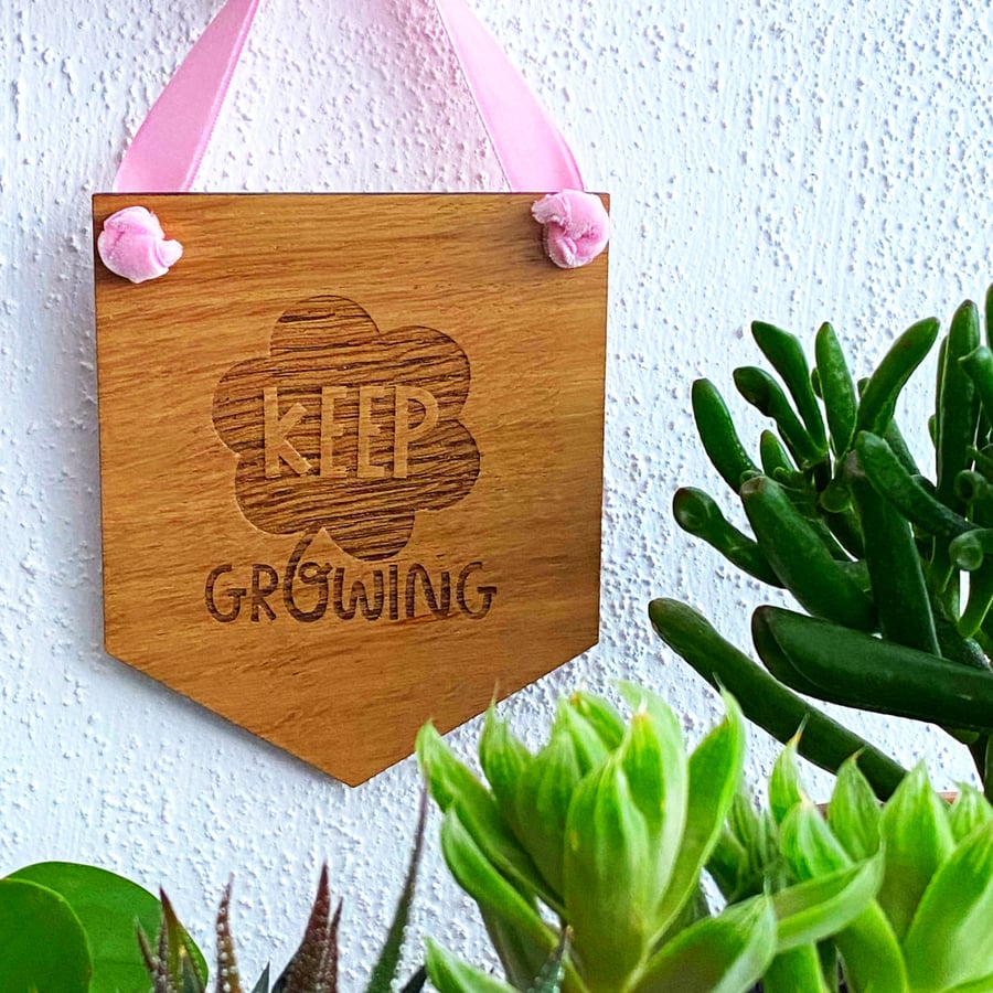 Wooden sign hanging plaque, gardeners gift, inspirational quote, spring decor