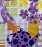 Original art collage entitled Spotted Teapot - Image 1