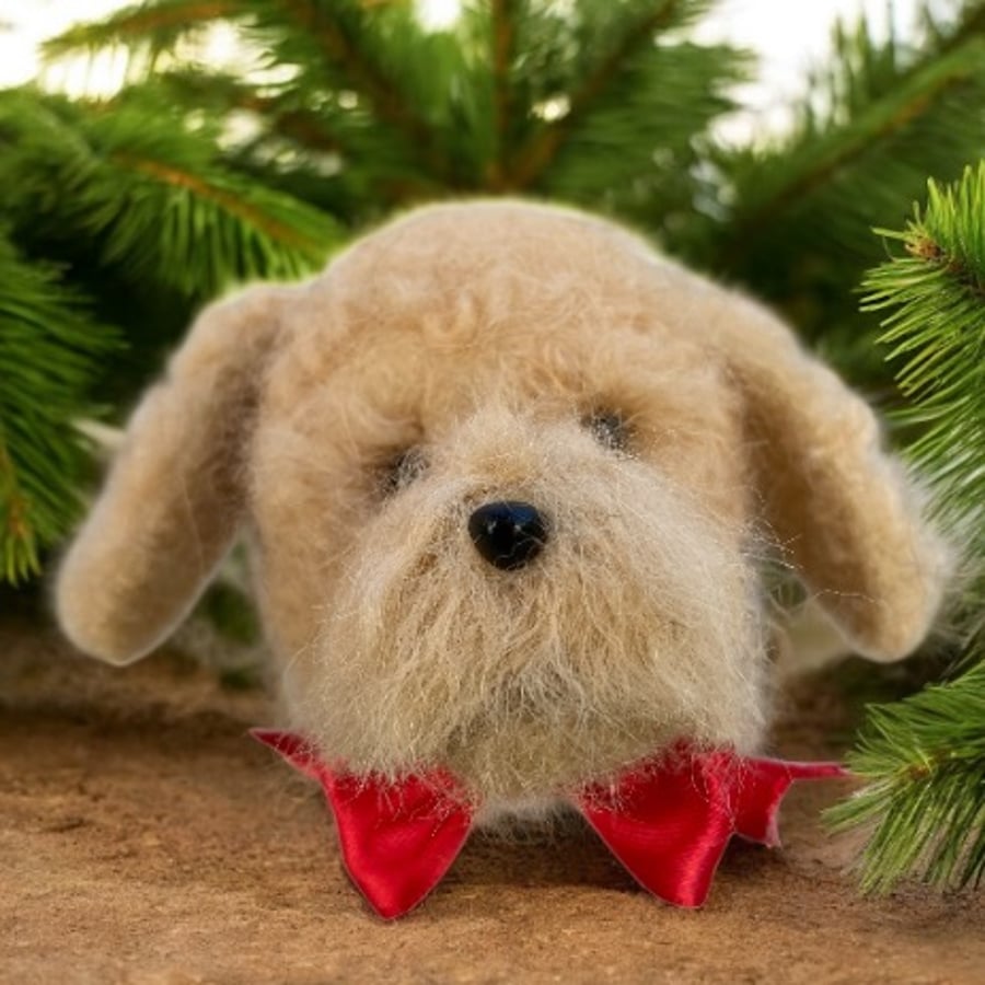 Cockapoo Needle felted Dog head bauble, christmas decoration, pet keepsake