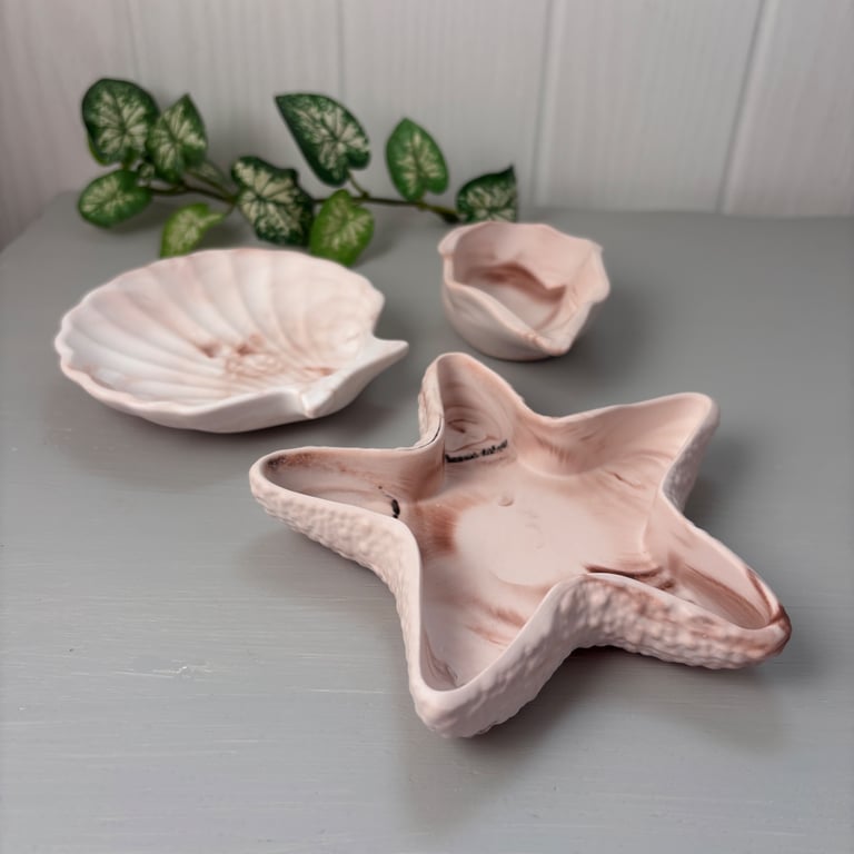 Handmade Seashell & Starfish Trinket Dish – Choice of 3 Designs