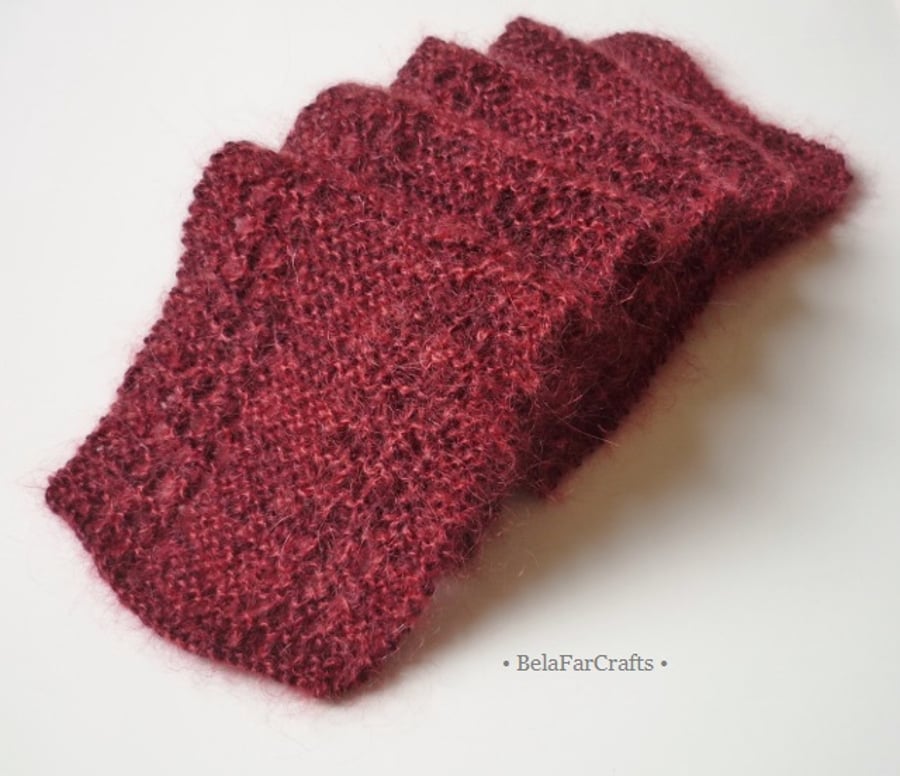 Luxurious fibres scarf - Mother's Day gift - Burgundy neck scarf  