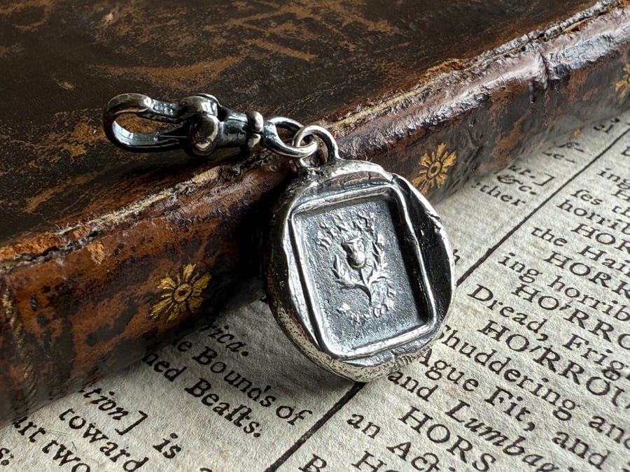 Scottish Double sided Wax Seal Clip On Pendant "Dinna Forget" & "Portobello" 