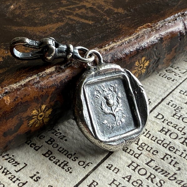 Scottish Double sided Wax Seal Clip On Pendant "Dinna Forget" & "Portobello" 