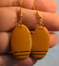 Oval Earrings with Gold Stripes - Image 4