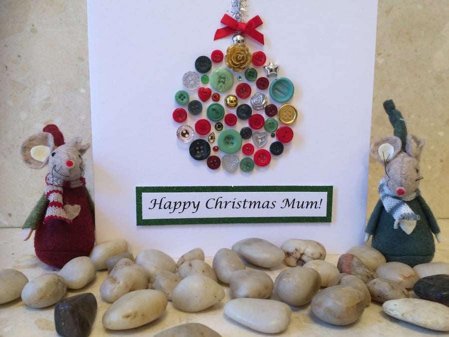 Personalised Bauble Christmas Card - Named Luxury Christmas Card Handmade