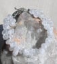 White Crackled Quartz Gemstone Bracelet "White Mist" - Image 3