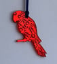 Red mirrored acrylic parrot decoration - Image 1