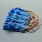 Fused Glass wave ornament