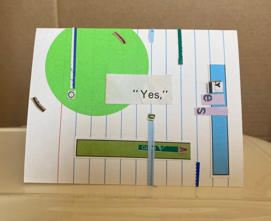 Yes card - a little card to say yes