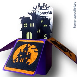 3D Box Halloween House Card