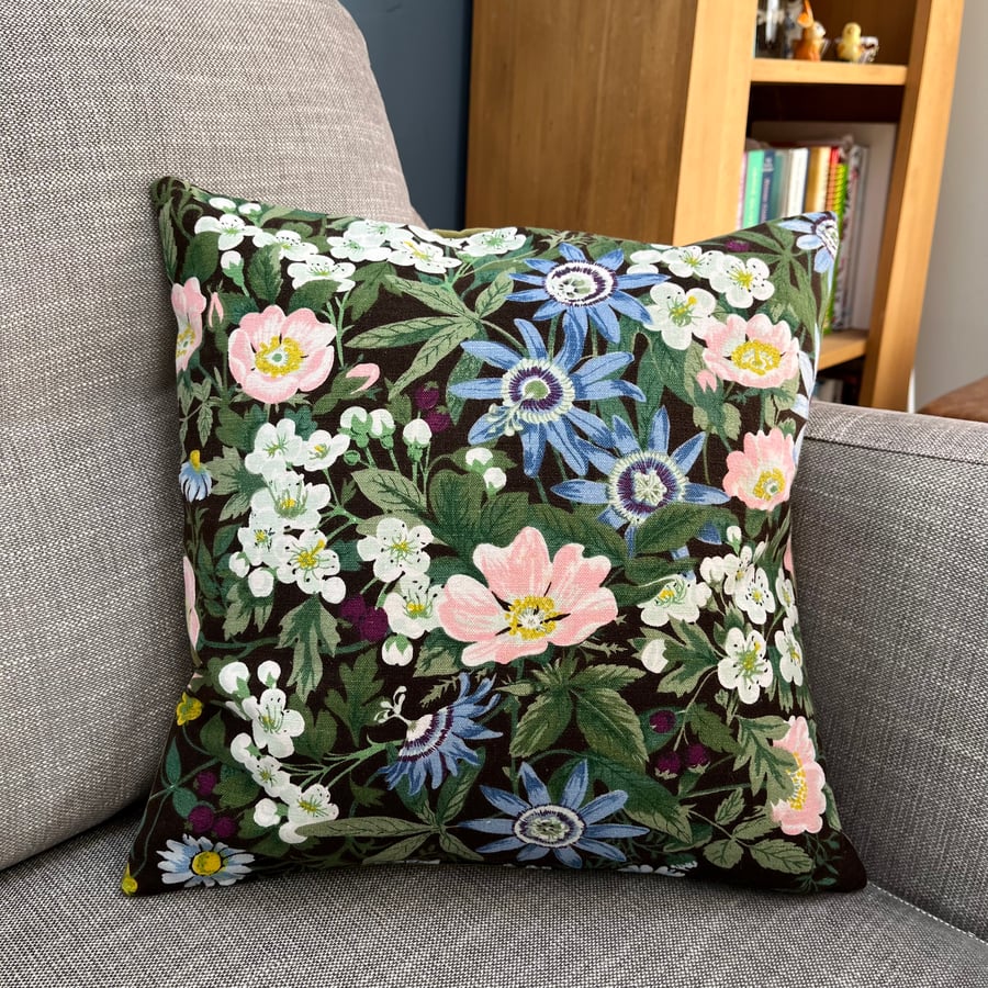 Vintage Belinda linen and moleskin cushion cover