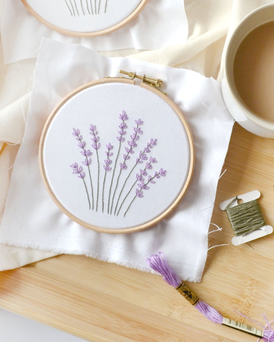 Lavender embroidery kit