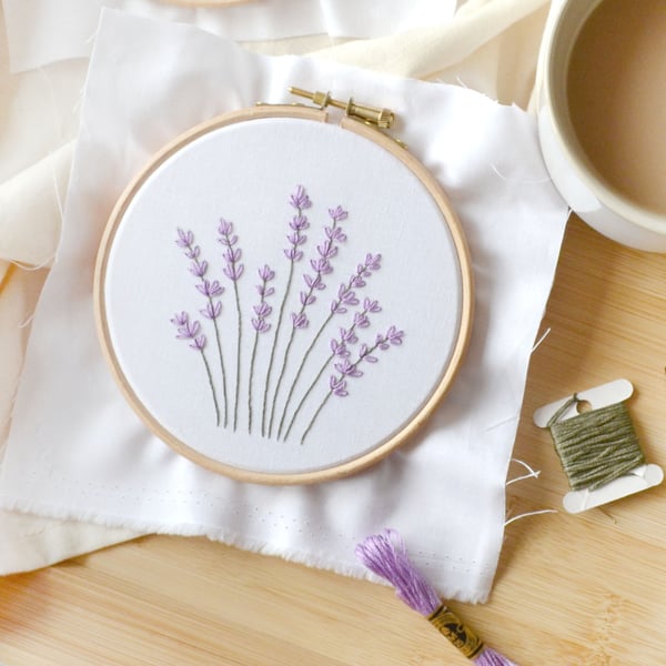 Lavender embroidery kit