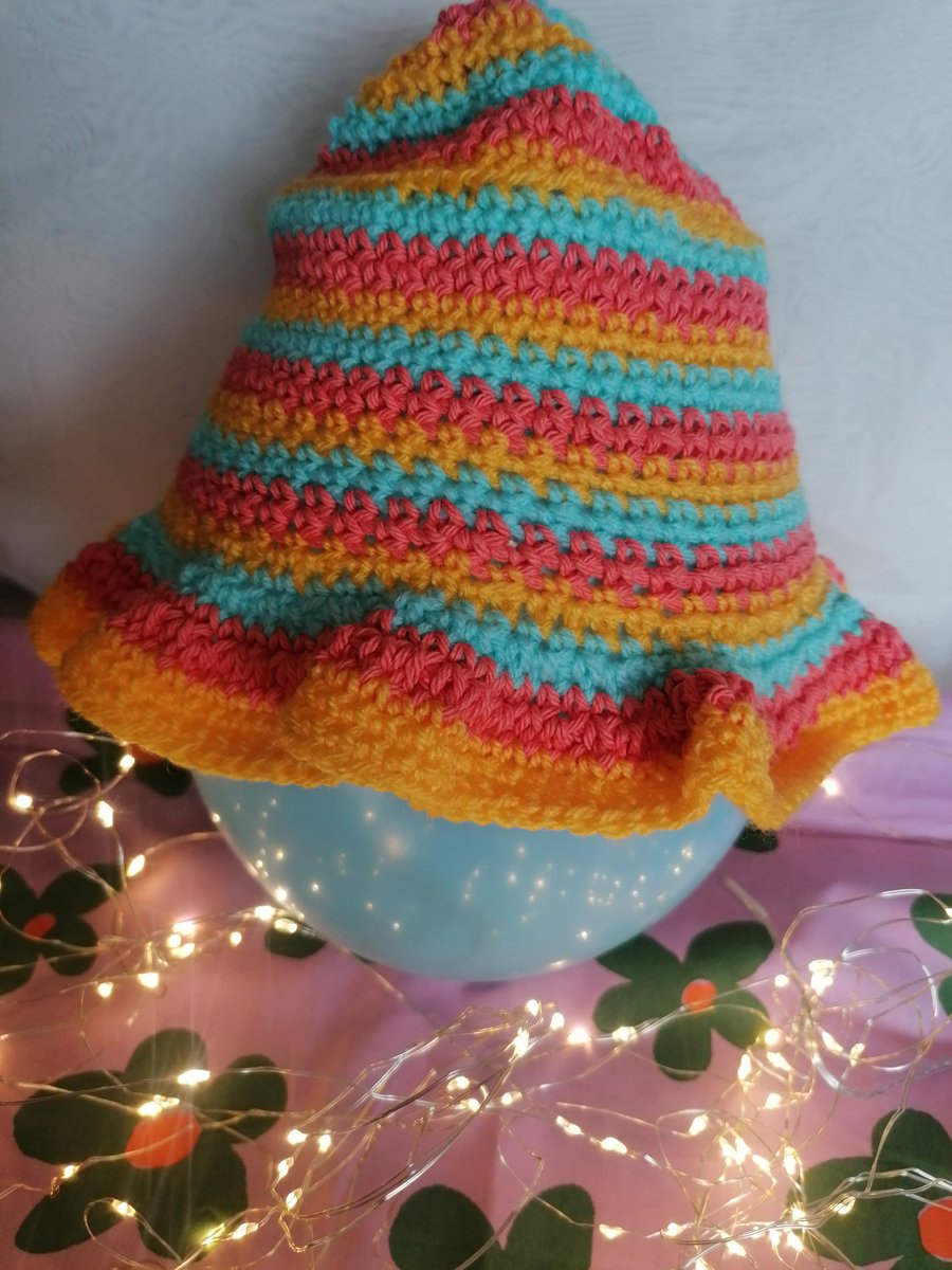 Rainbow Festival Crochet Bucket Hat Folksy