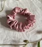 Rose Pink Satin Scrunchie - Regular - Image 2