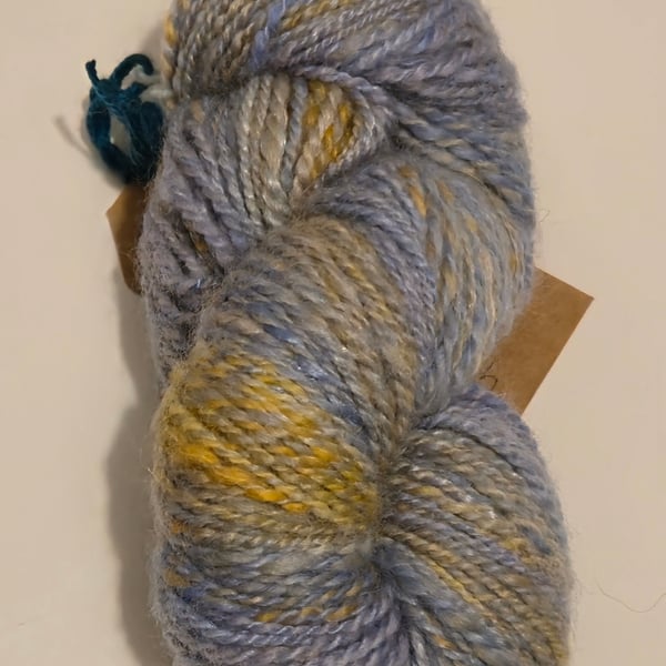 Handspun Grellow merino-tencel yarn