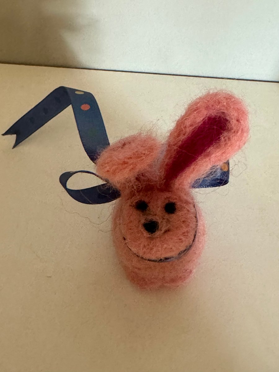 Pink Felted Bunny