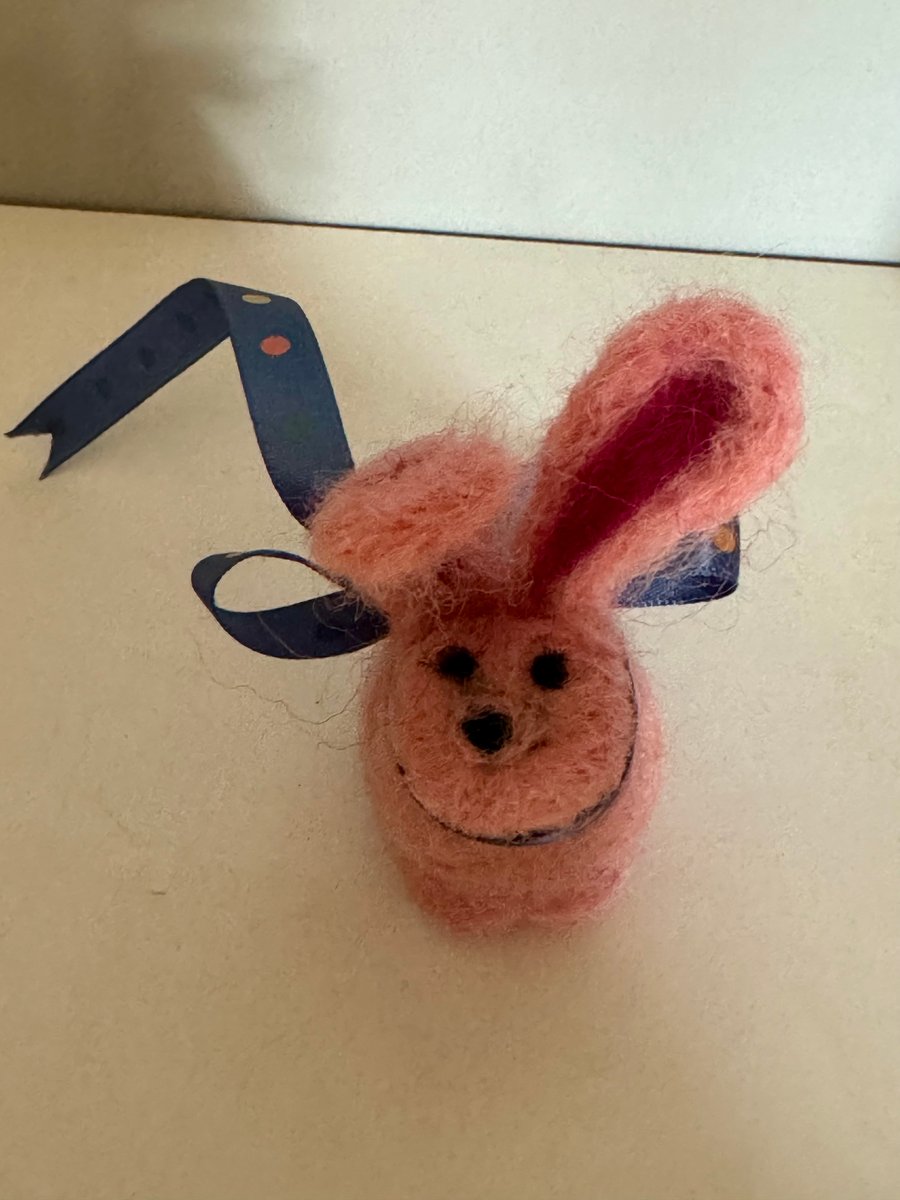 Hand Felted Cute Pink Bunny