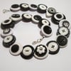 Black and White button necklace