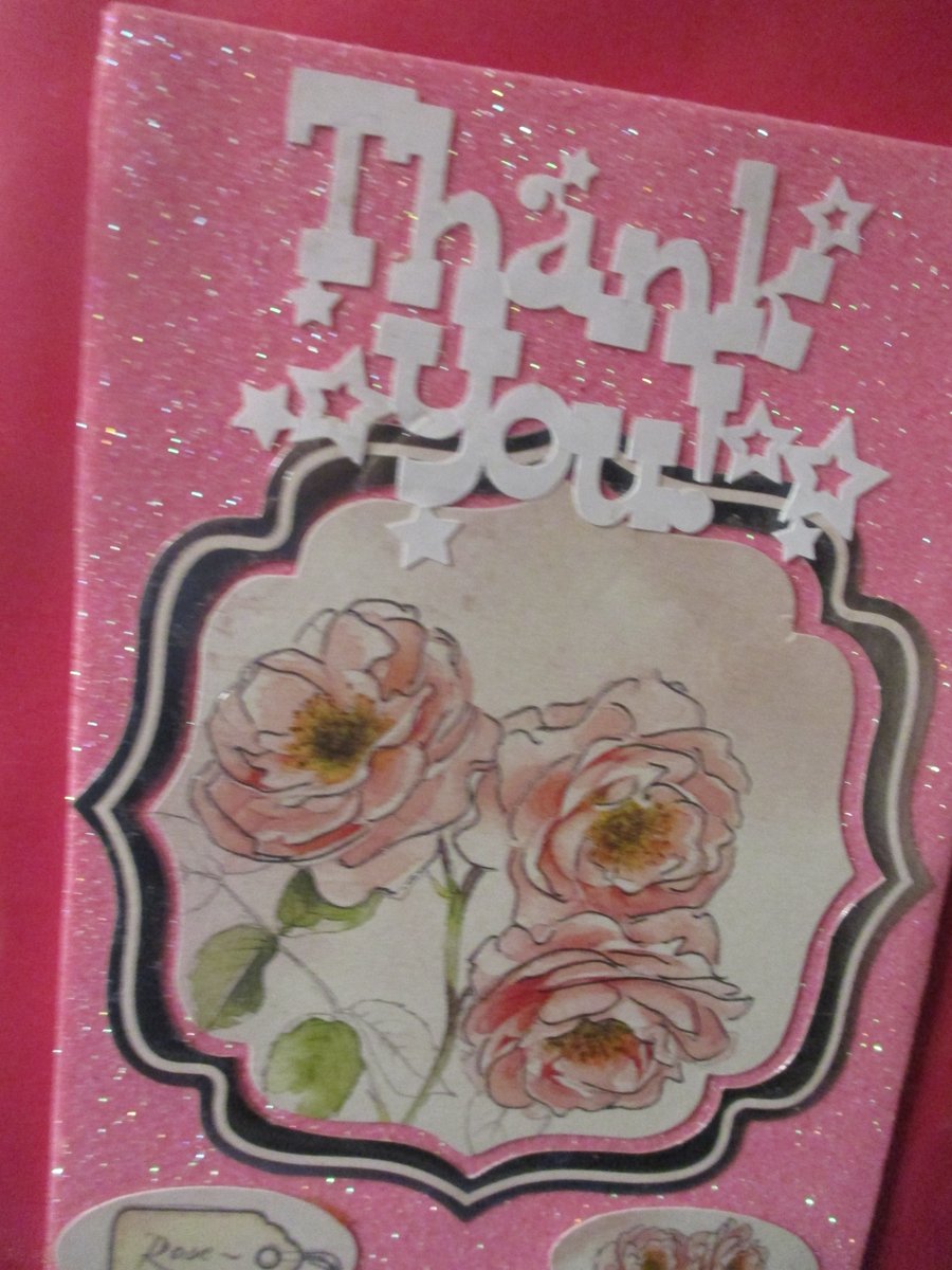 Thank You Rose Card - Folksy