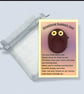 Deep Cocoa Brown Emotional Support Owl, Pocket Worry Stone Keepsake Gift - Image 1