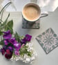 Hand Printed Linen Coaster Set - Image 4