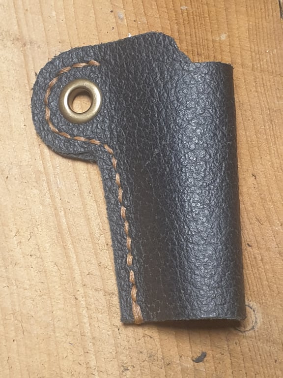 Hand stitched black leather lighter pouch for Clipper lighters.
