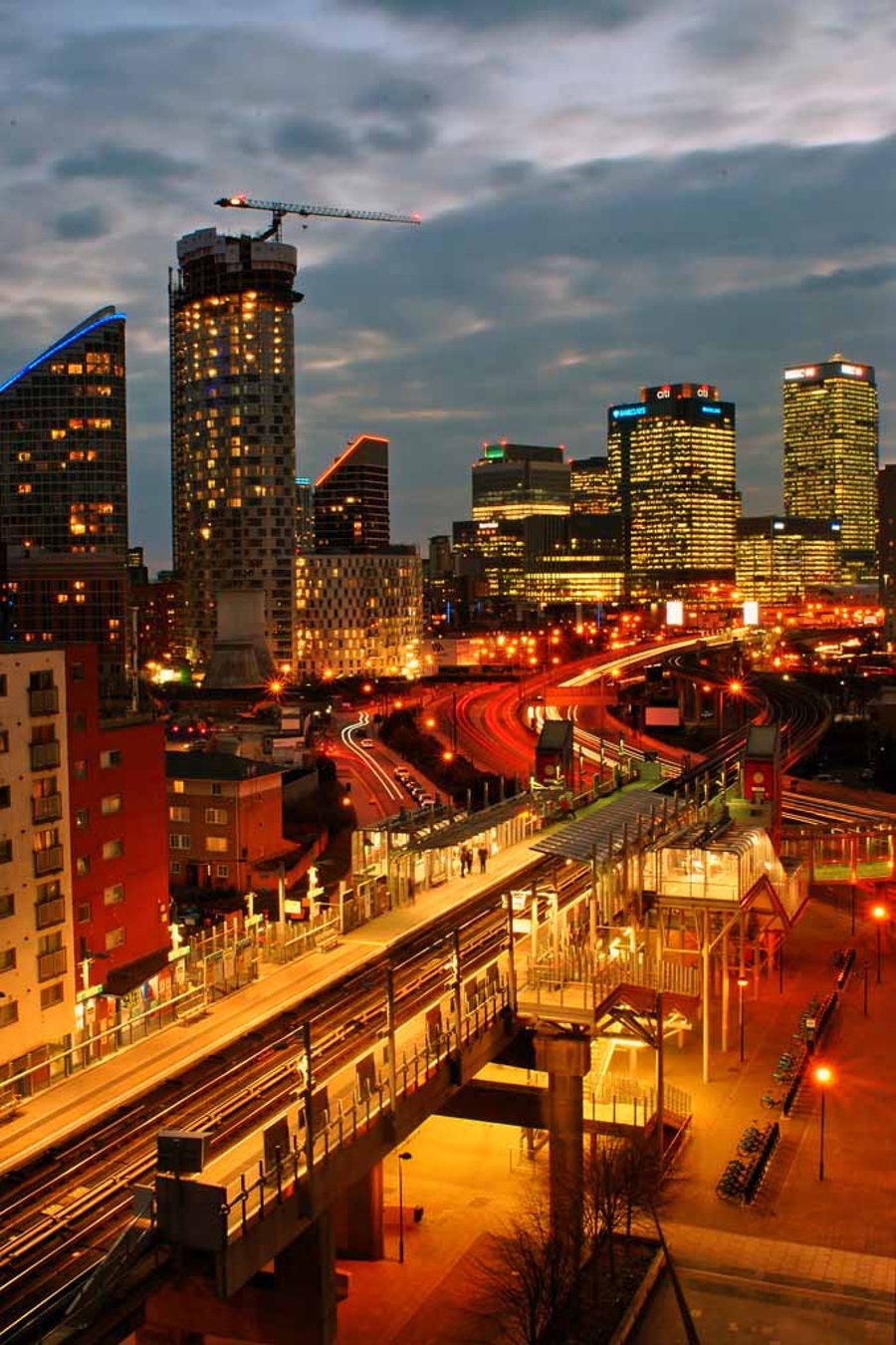 East India Dock Station Canary Wharf London 12"x18" Print