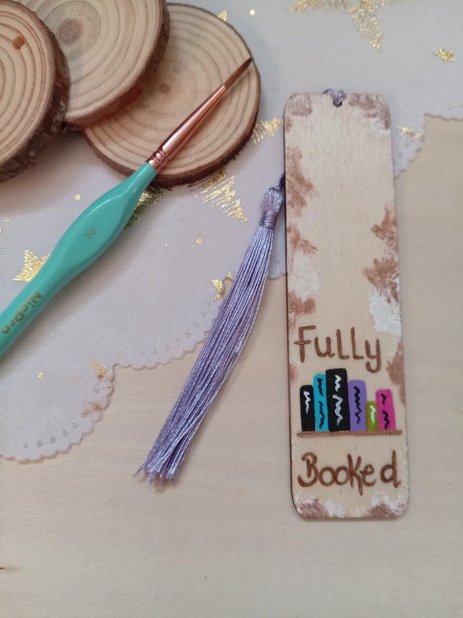 Wooden bookish fully booked bookmark