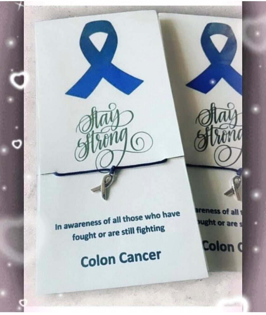 Colon awareness awareness wish bracelet corded ribbon charm wish bracelet 