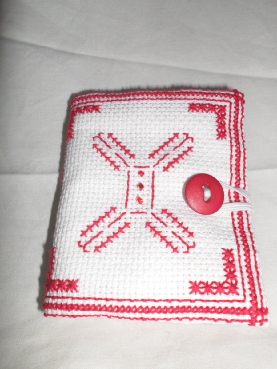 Sewing Needle Case Red Cross stitch